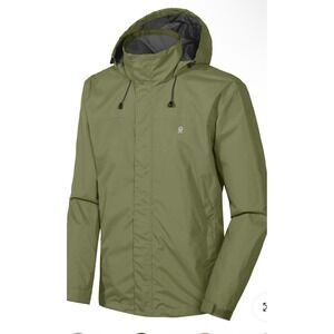 Little Donkey Andy Jacket Mens M Waterproof Outdoor Green Windbreaker‎ Hooded